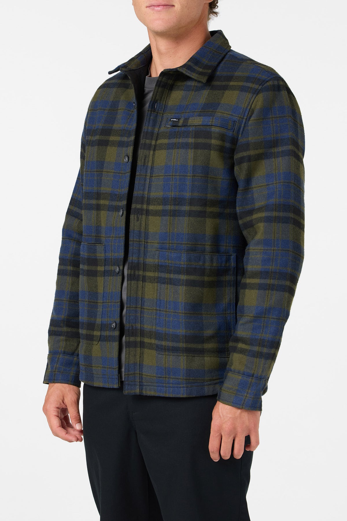 PLAID HIGH PILE LINED JACKET