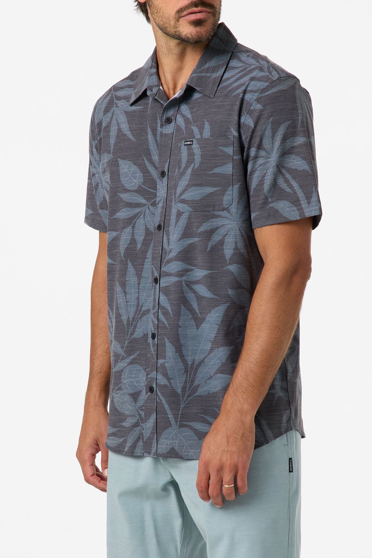 UPF SLUB RELAXED SHORT SLEEVE WOVEN SHIRT