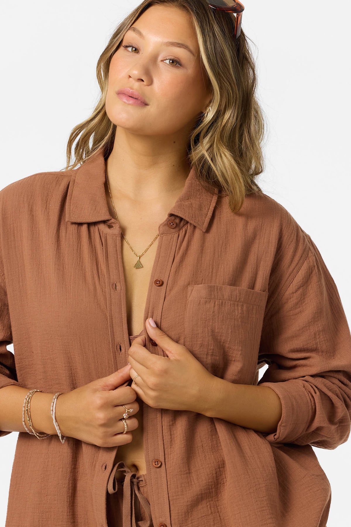 LENI RELAXED LS WOVEN SHIRT