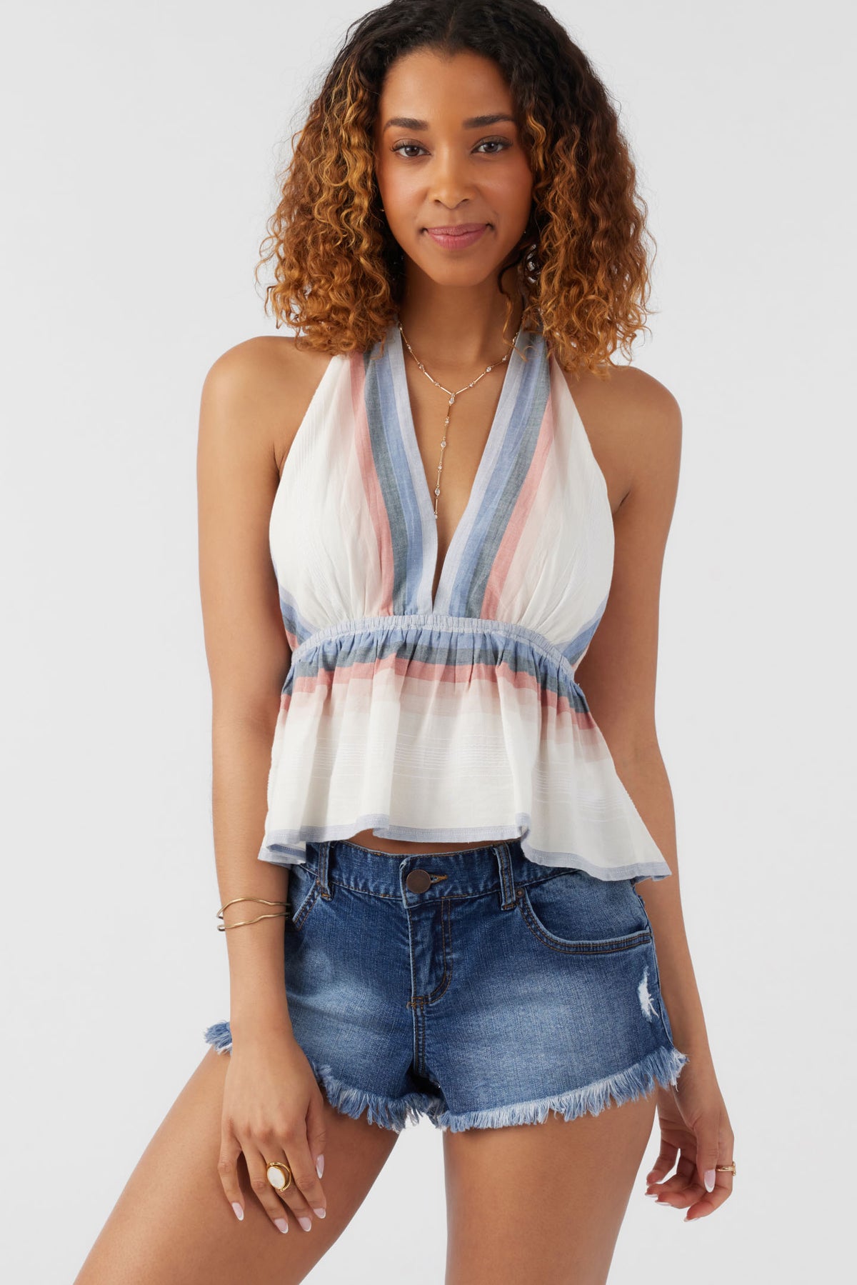 SIENA WOVEN HALTER TOP