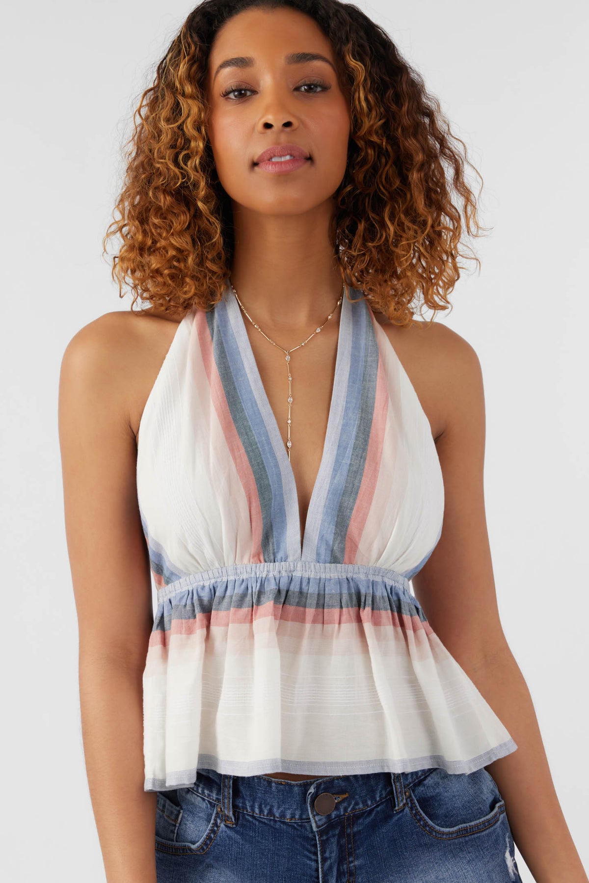SIENA WOVEN HALTER TOP