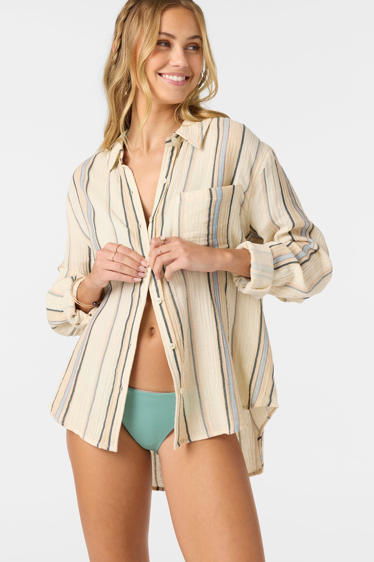 LENI STRIPE LONG SLEEVE TOP