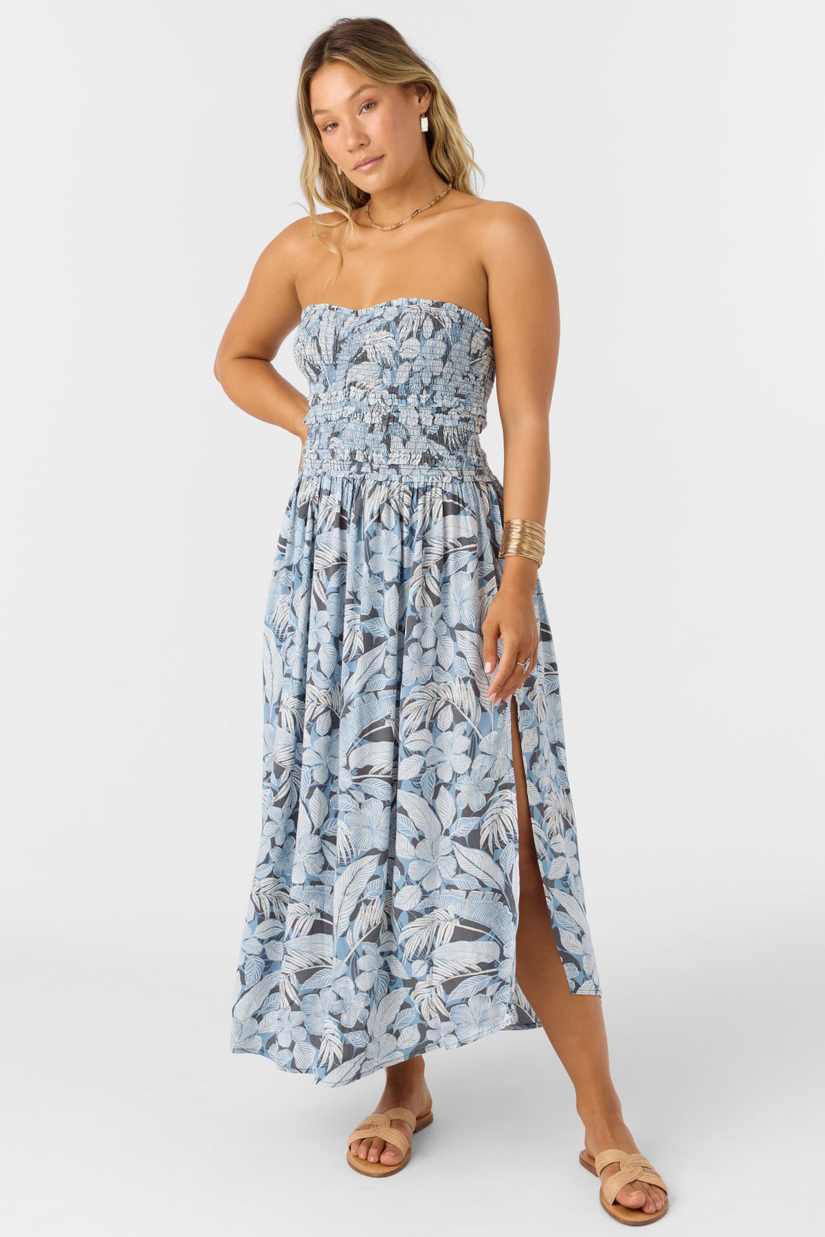 DEVYN MIDI PALMETTO FLORAL DRESS