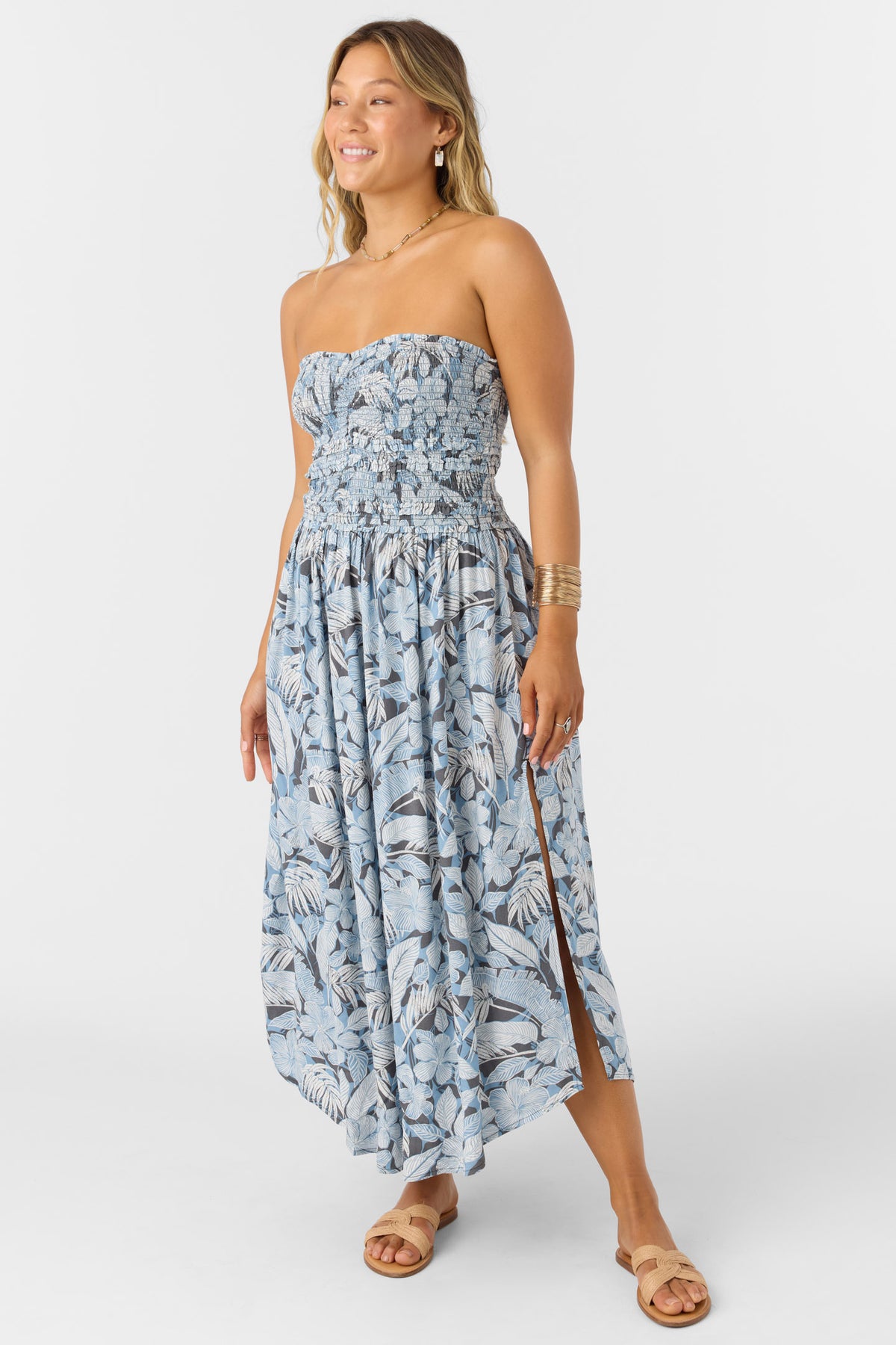 DEVYN MIDI PALMETTO FLORAL DRESS