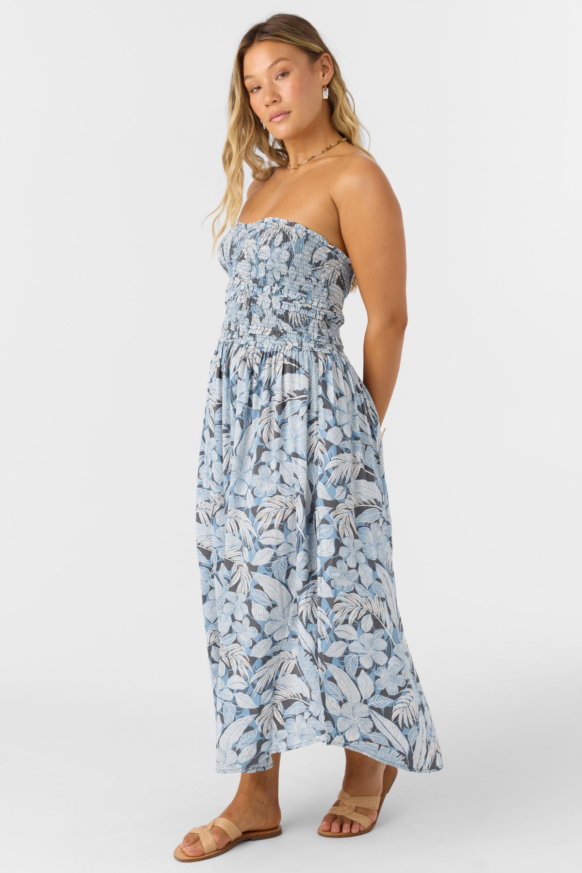 DEVYN MIDI PALMETTO FLORAL DRESS