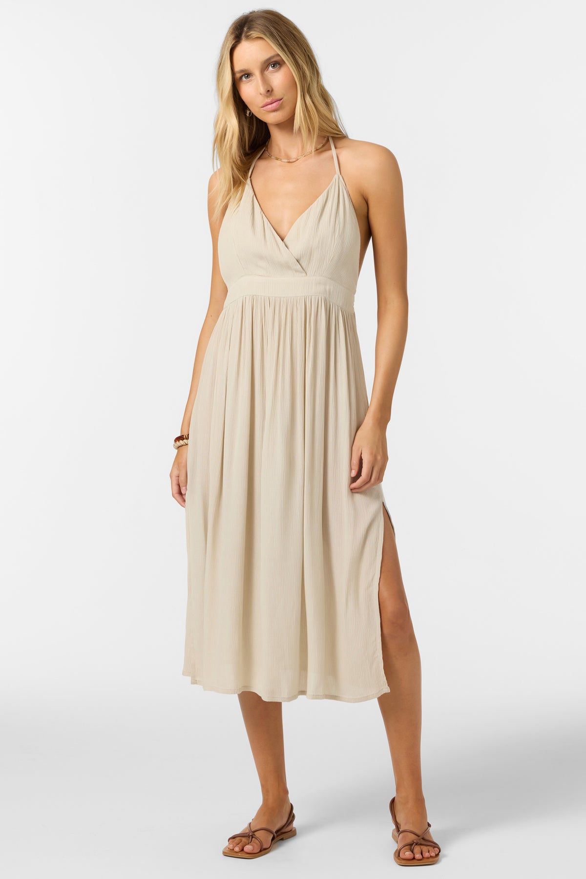 ANNALISA MIDI SOLID DRESS