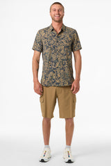 TRVLR PERFORATED PRINTED WOVEN SHIRT