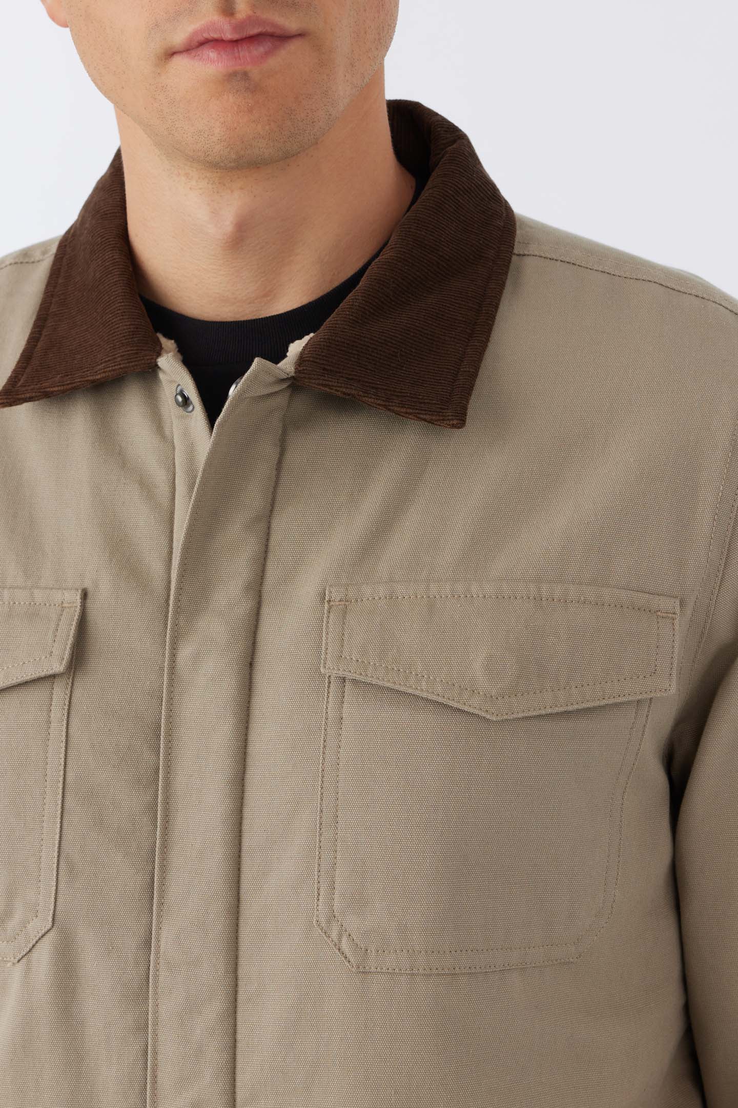 Sherpa lined sale khaki jacket