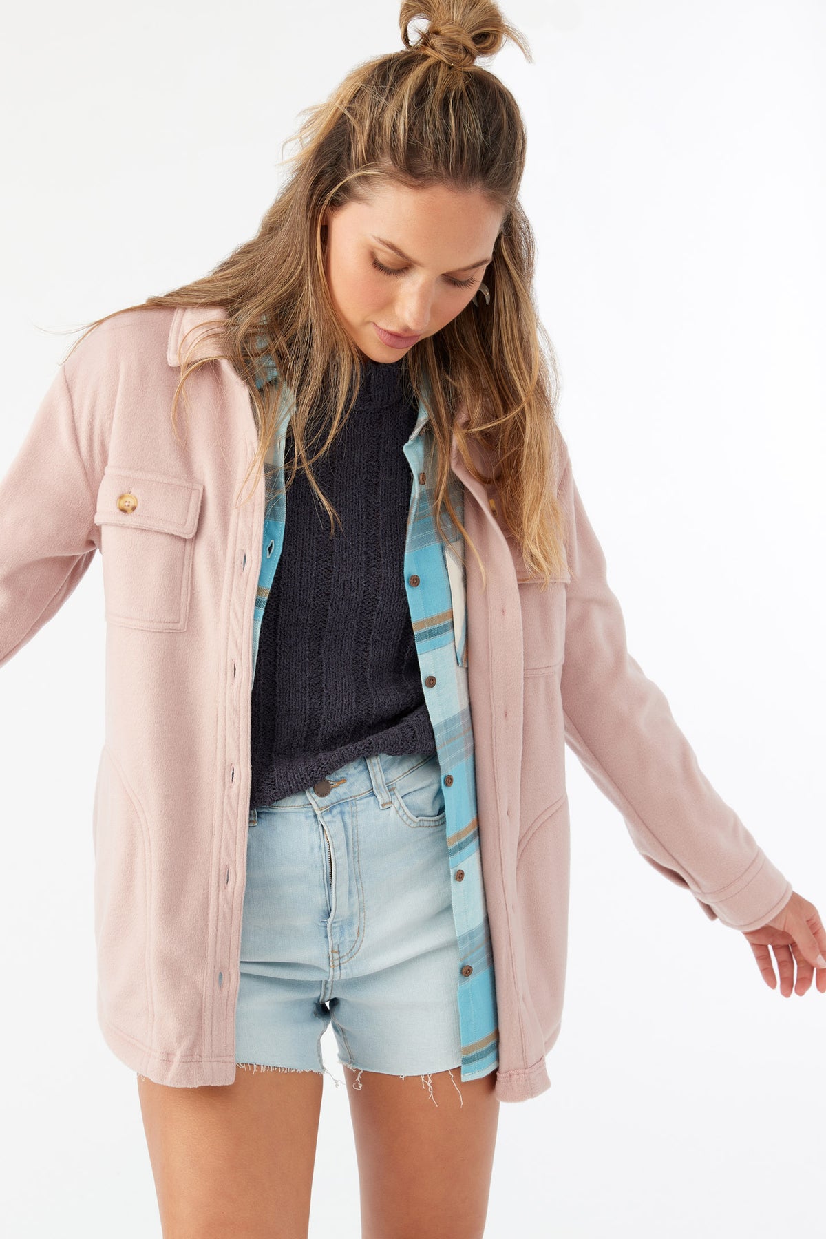 COLLINS SOLID FLEECE TOP