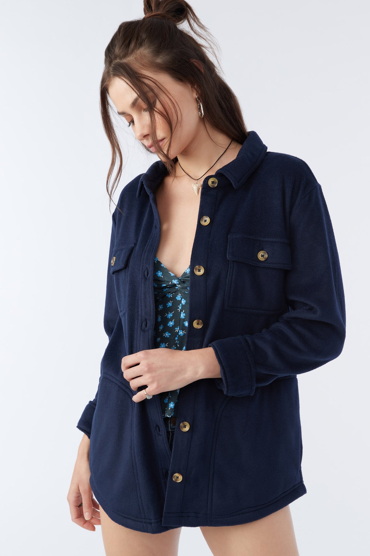 COLLINS SOLID FLEECE TOP