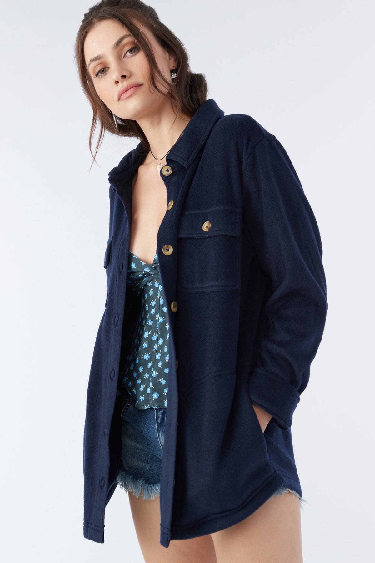 COLLINS SOLID FLEECE TOP