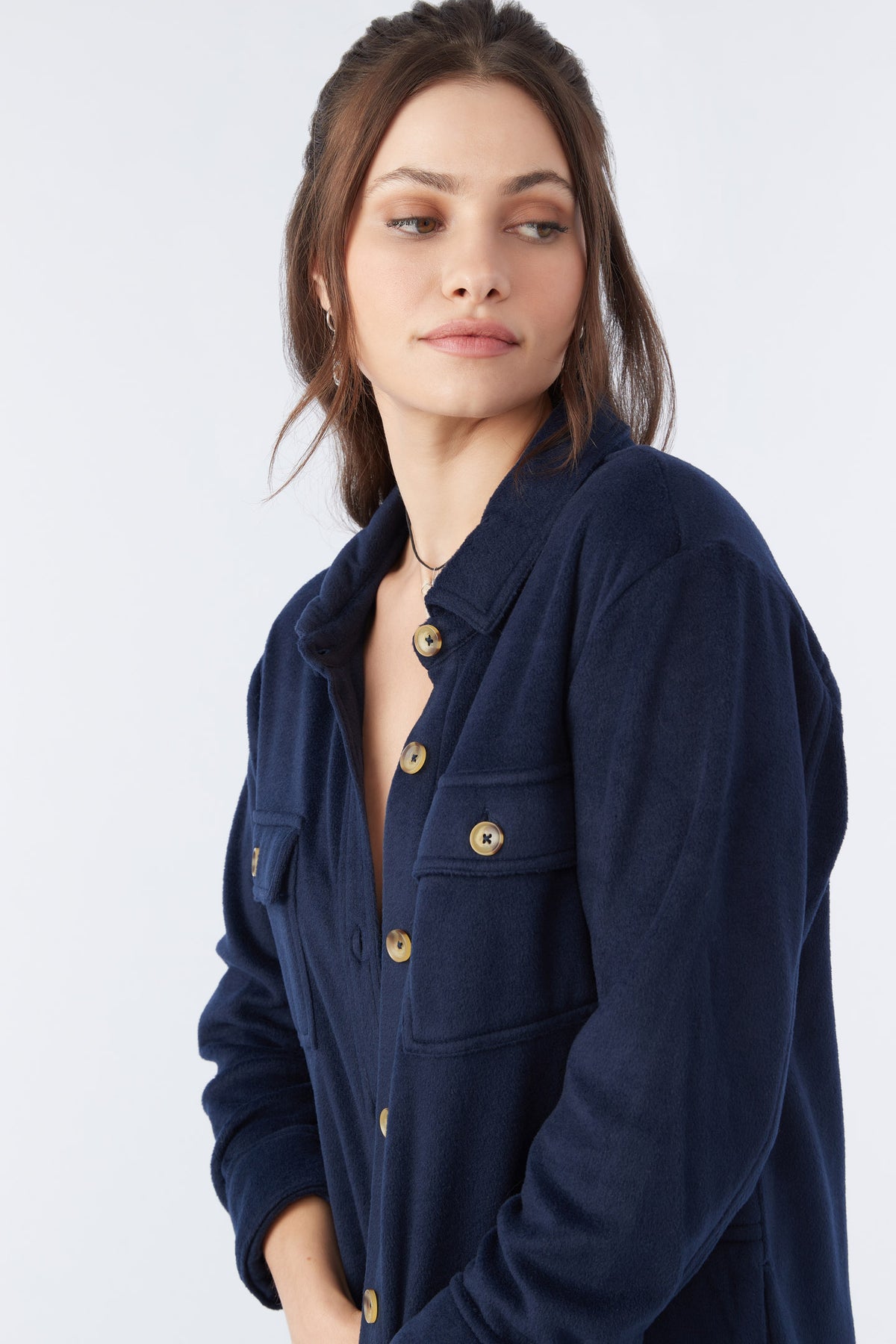 COLLINS SOLID FLEECE TOP