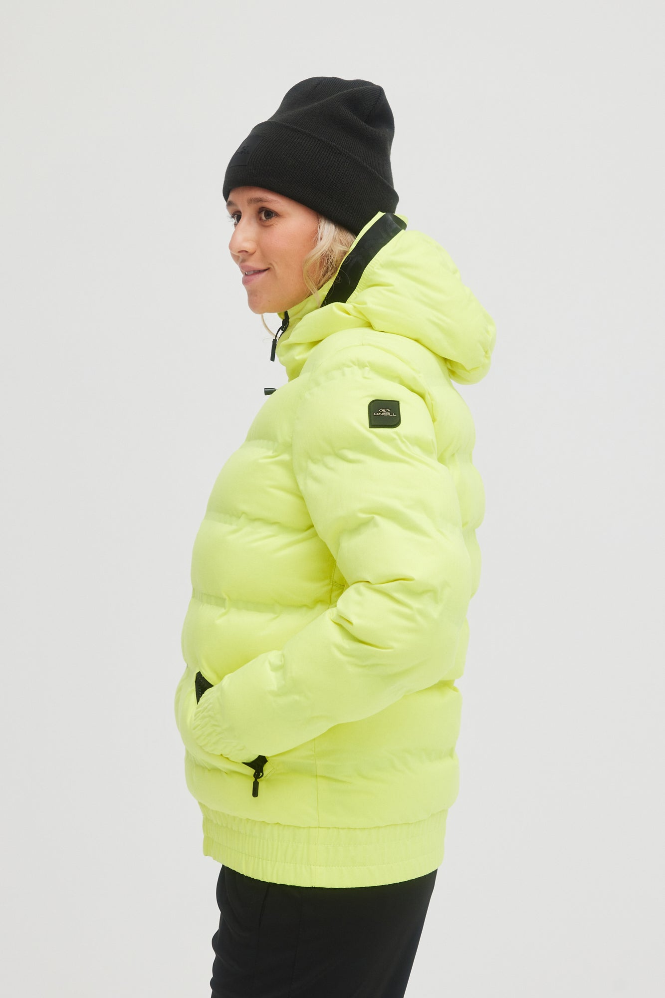 Neon yellow shop puffer jacket