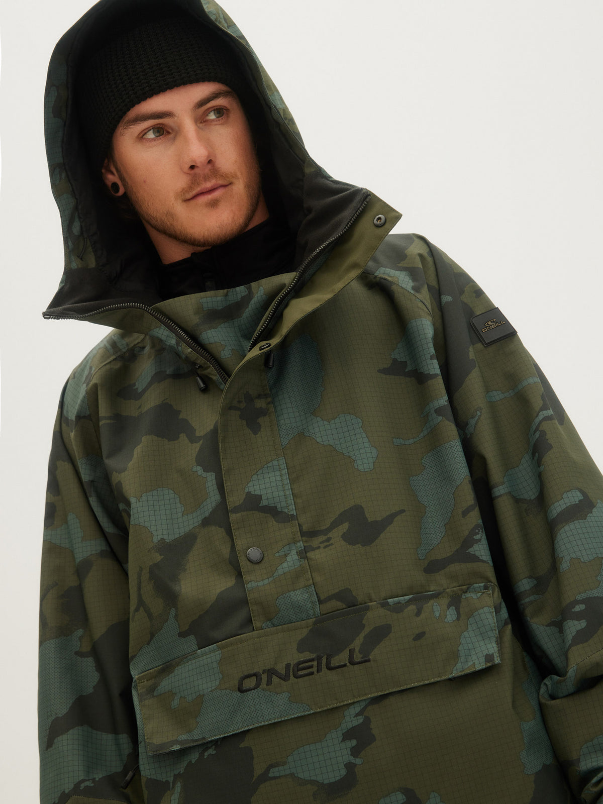 O'Neill Mens O'Riginal Anorak in Green Aop Camo