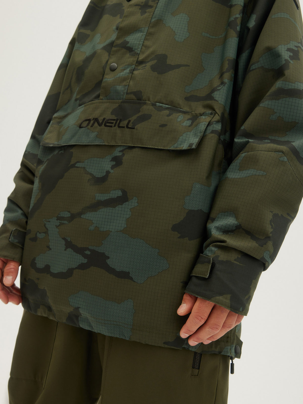 O'Neill Mens O'Riginal Anorak in Green Aop Camo