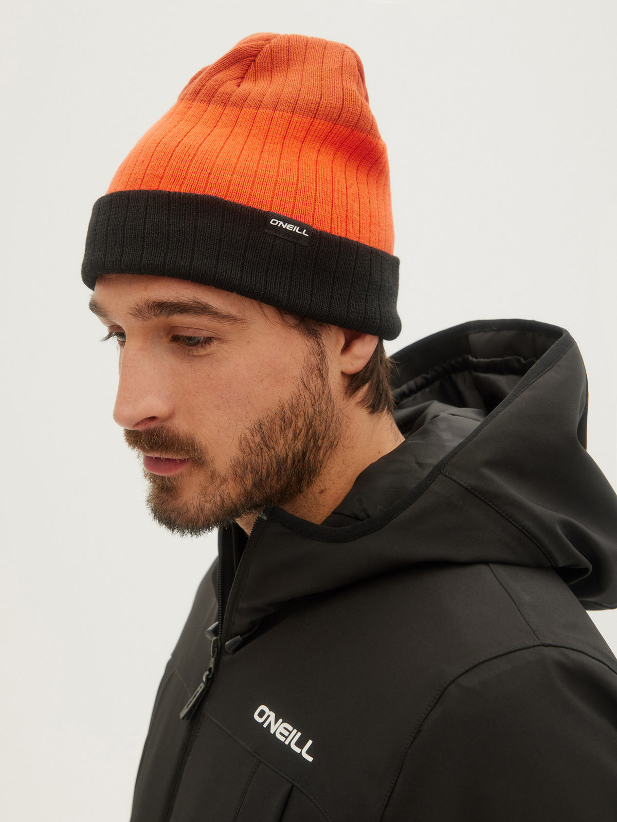 O'Neill Mens Blockstripe Beanie in Rooibos Red