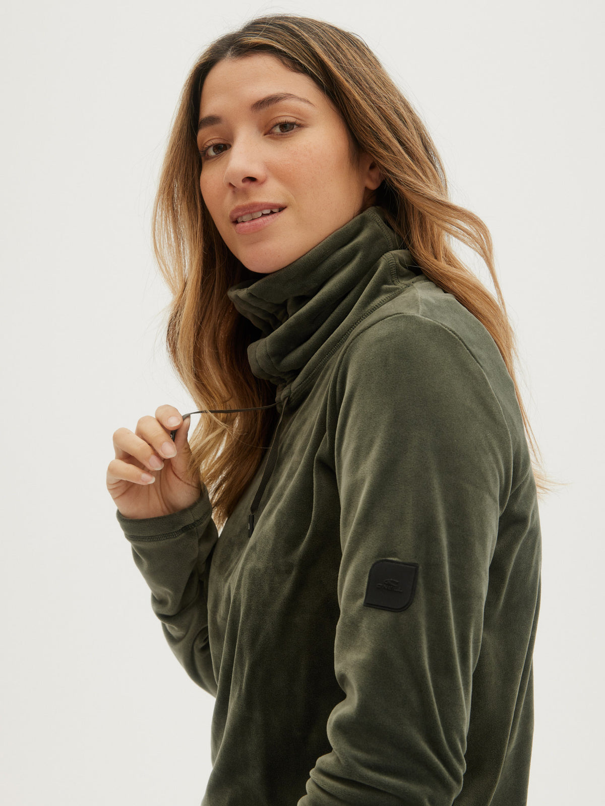 O'Neill Ladies Clime Plus Fleece Half Zip in Army Green