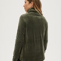 O'Neill Ladies Clime Plus Fleece Half Zip in Army Green