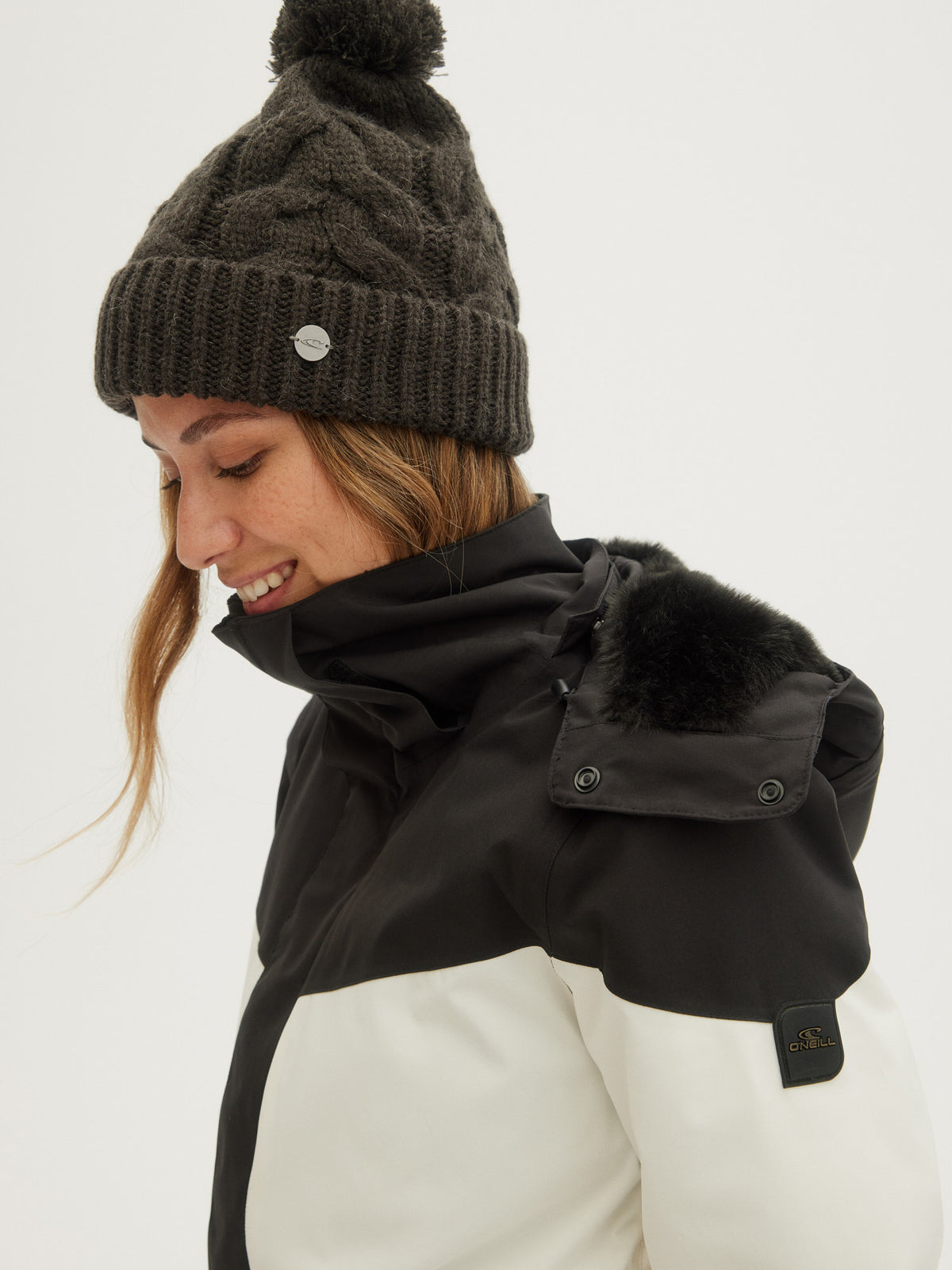 O'Neill Ladies Coral Jacket in Grey Aop W/ Black