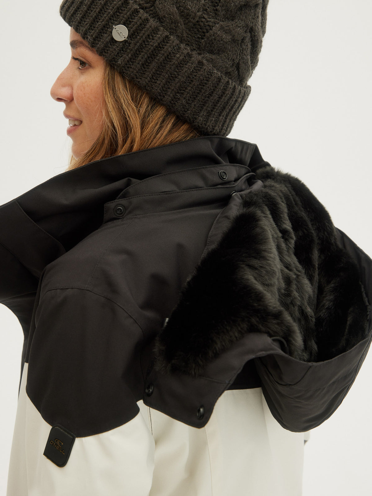 O'Neill Ladies Coral Jacket in Grey Aop W/ Black