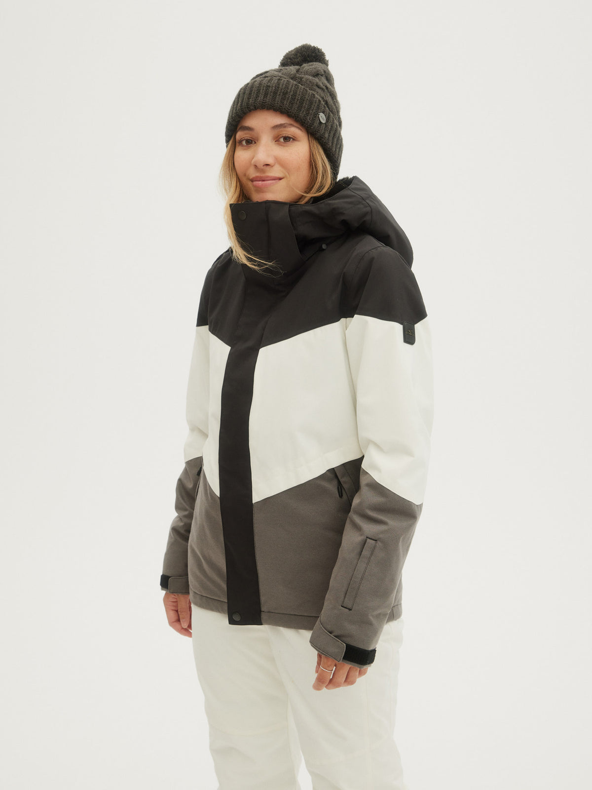 O'Neill Ladies Coral Jacket in Grey Aop W/ Black