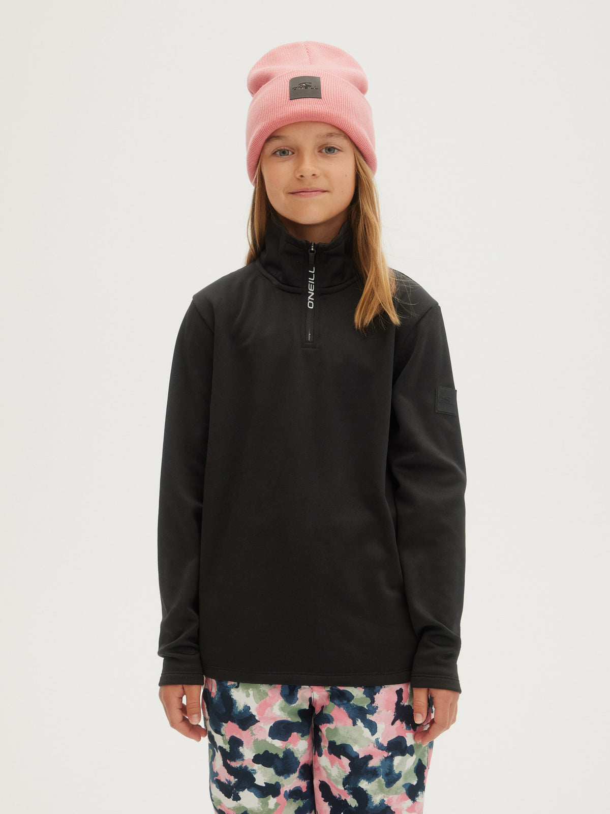 O'Neill Girls Solid Fleece Half Zip in Black Out