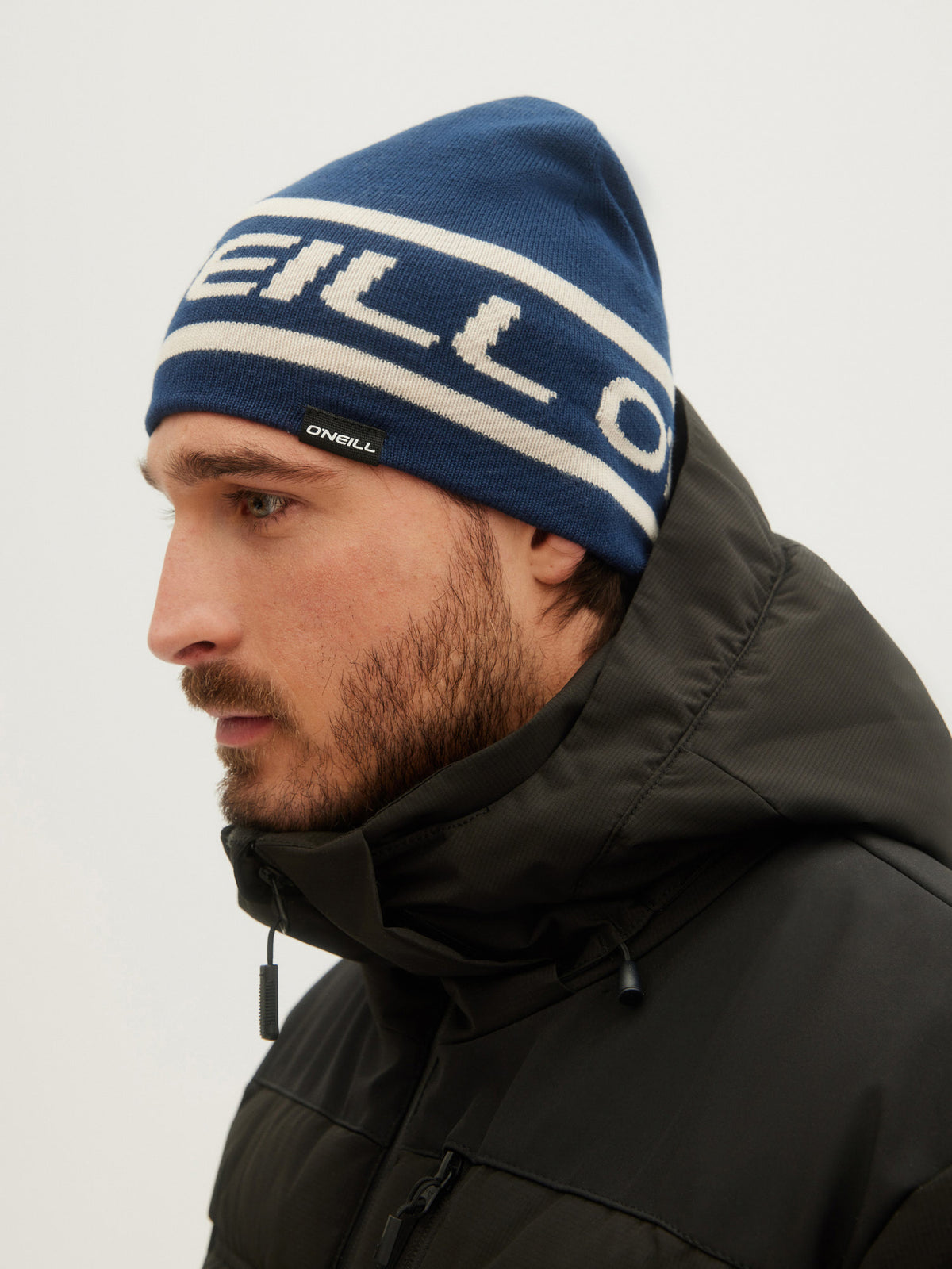 O'Neill Mens Reversible Logo Beanie in Ink Blue