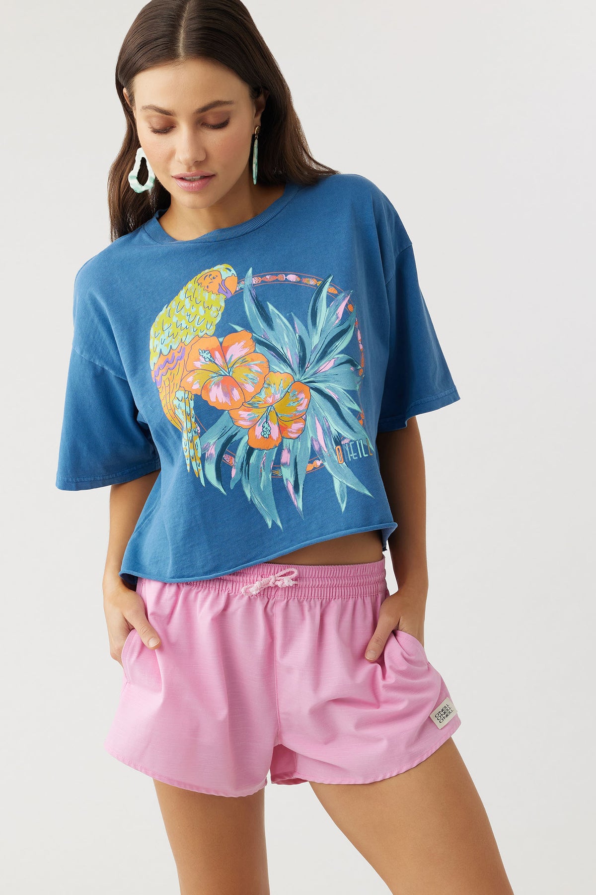 PARROTS OVERSIZED CROP TEE