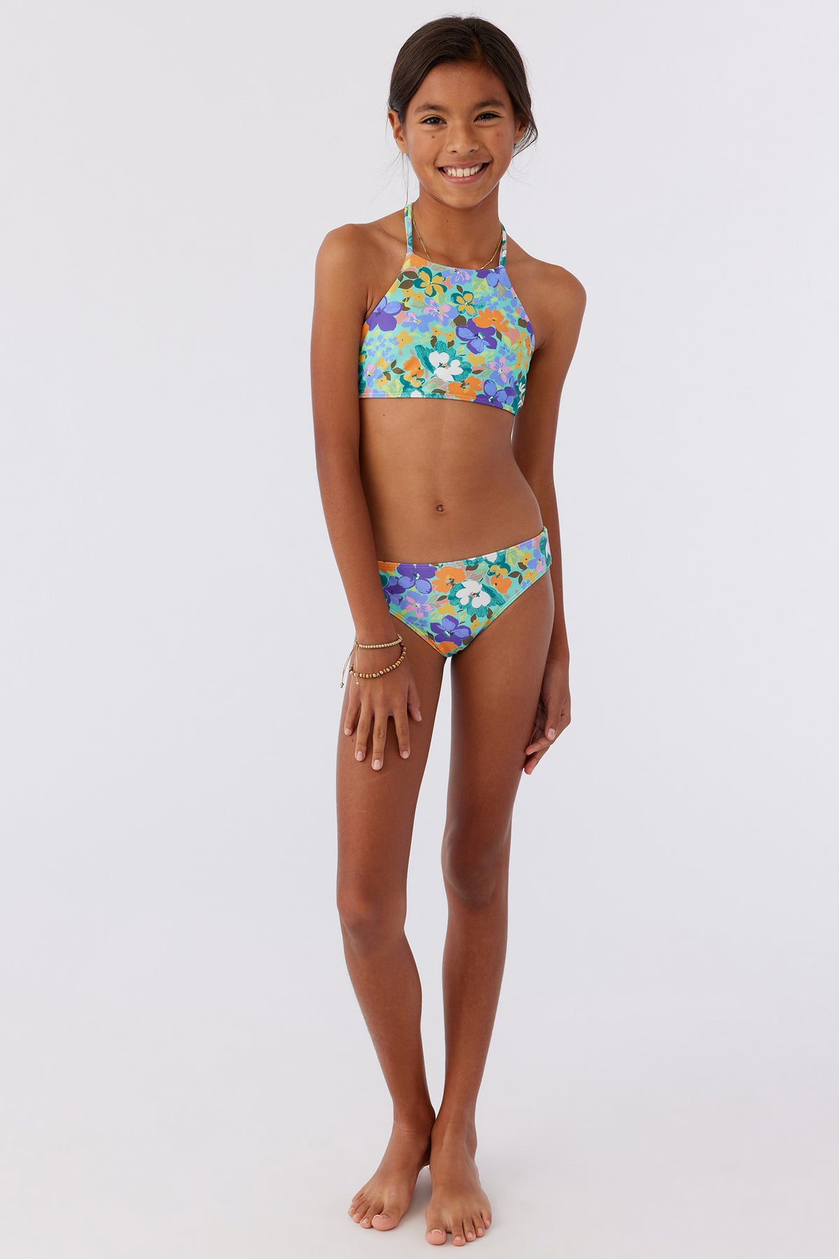 SAMI FLORAL BRAIDED STRAP HI-NECK SET