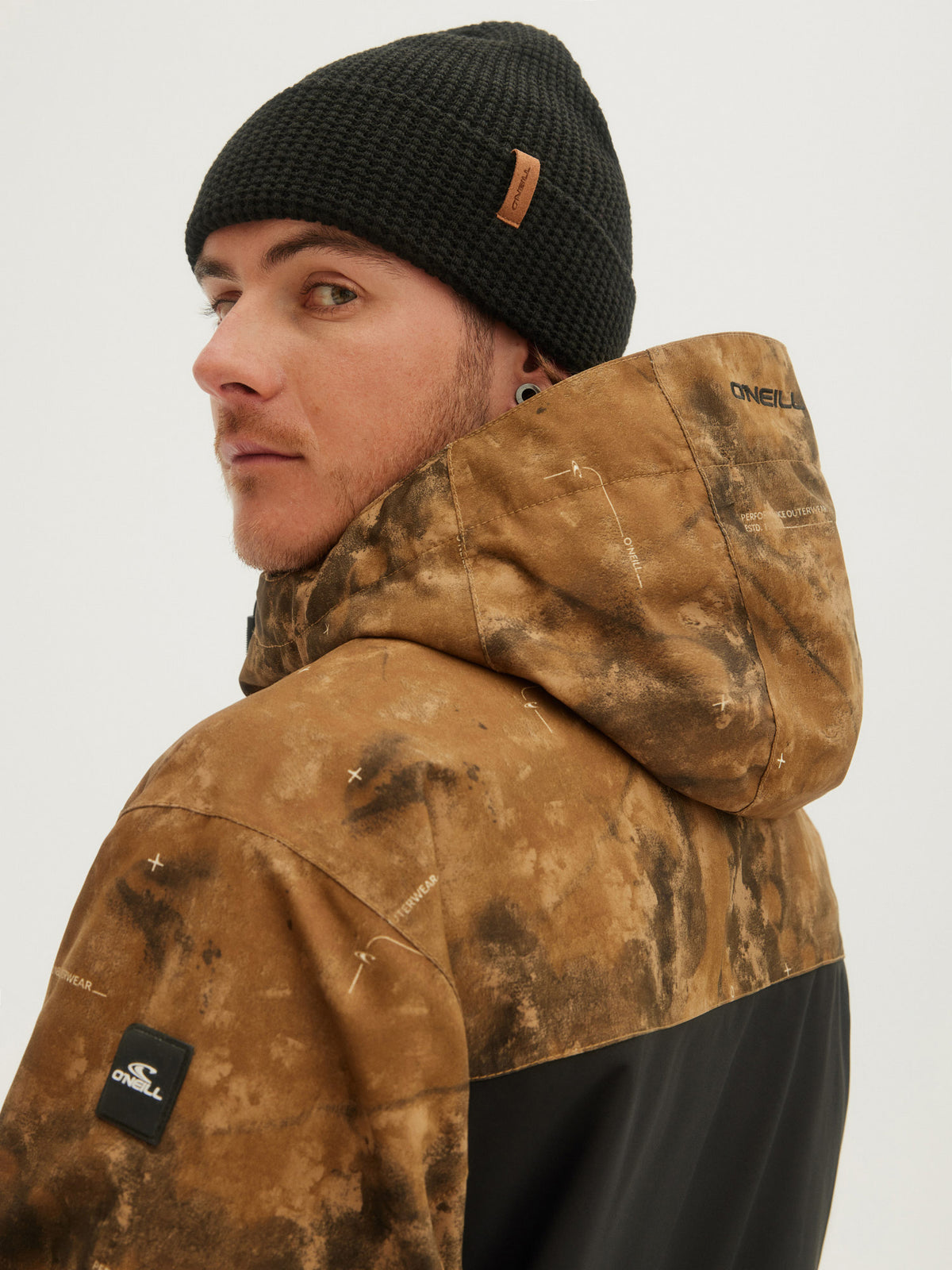 O'Neill Mens Texture Jacket in Beige Aop