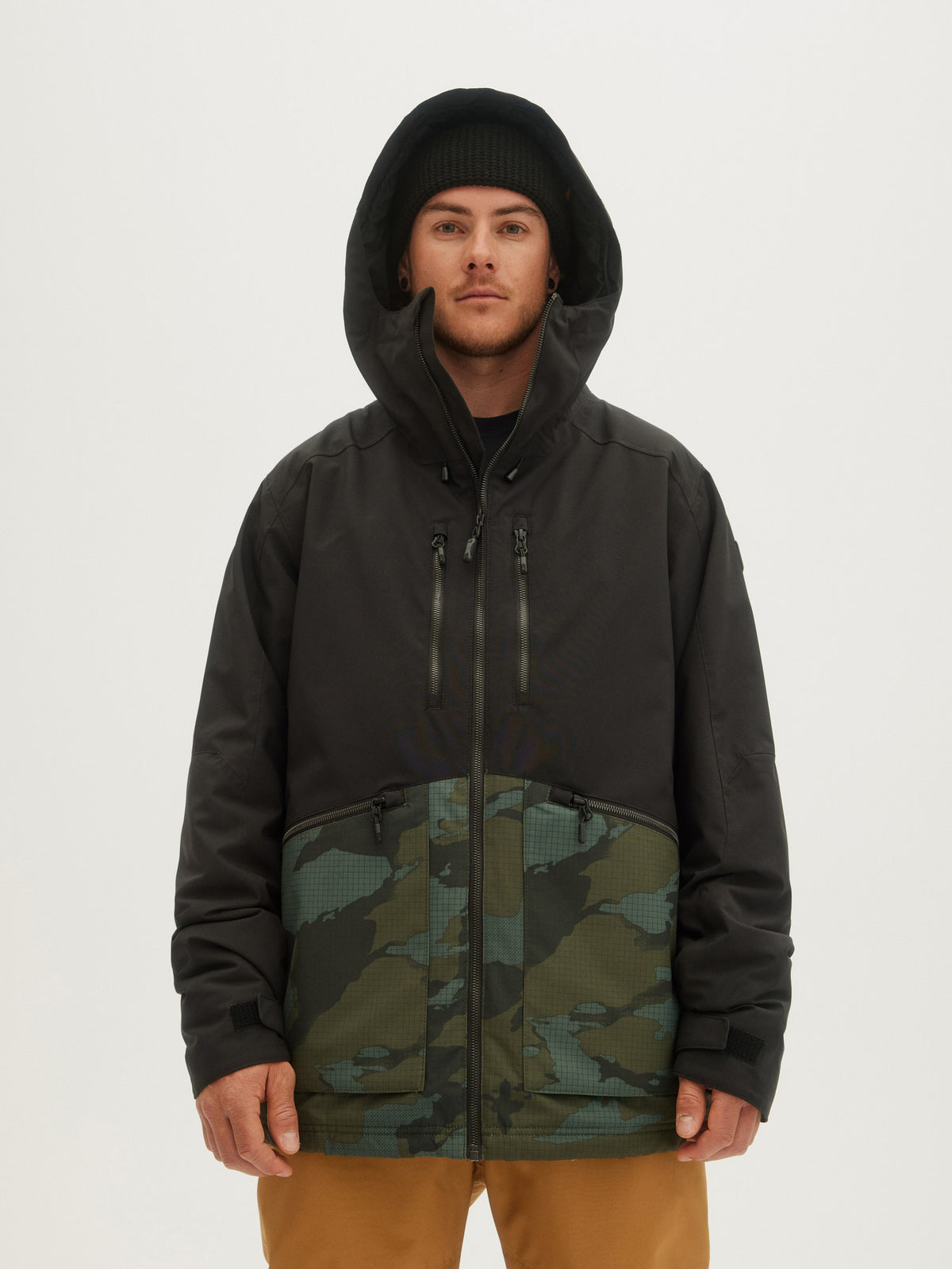O'Neill Mens Texture Jacket in Black Aop Camo