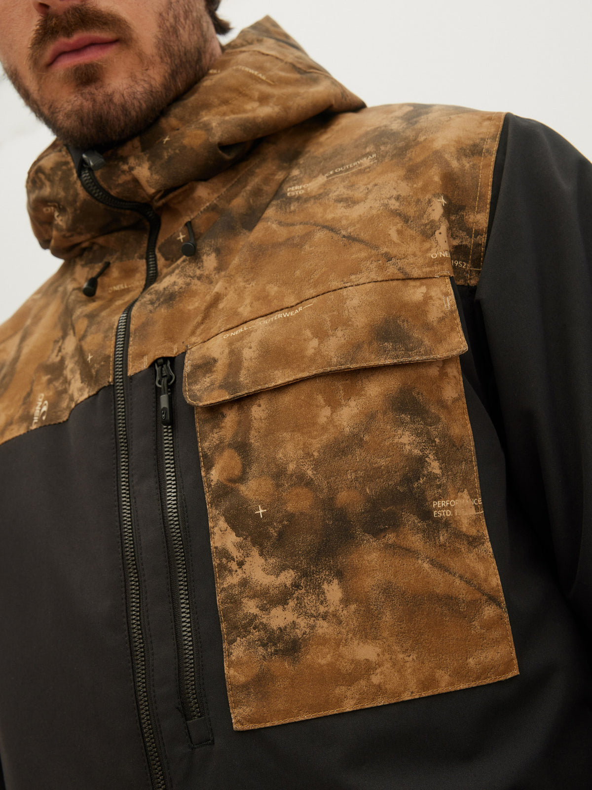 O'Neill Mens Utility Jacket in Beige Aop