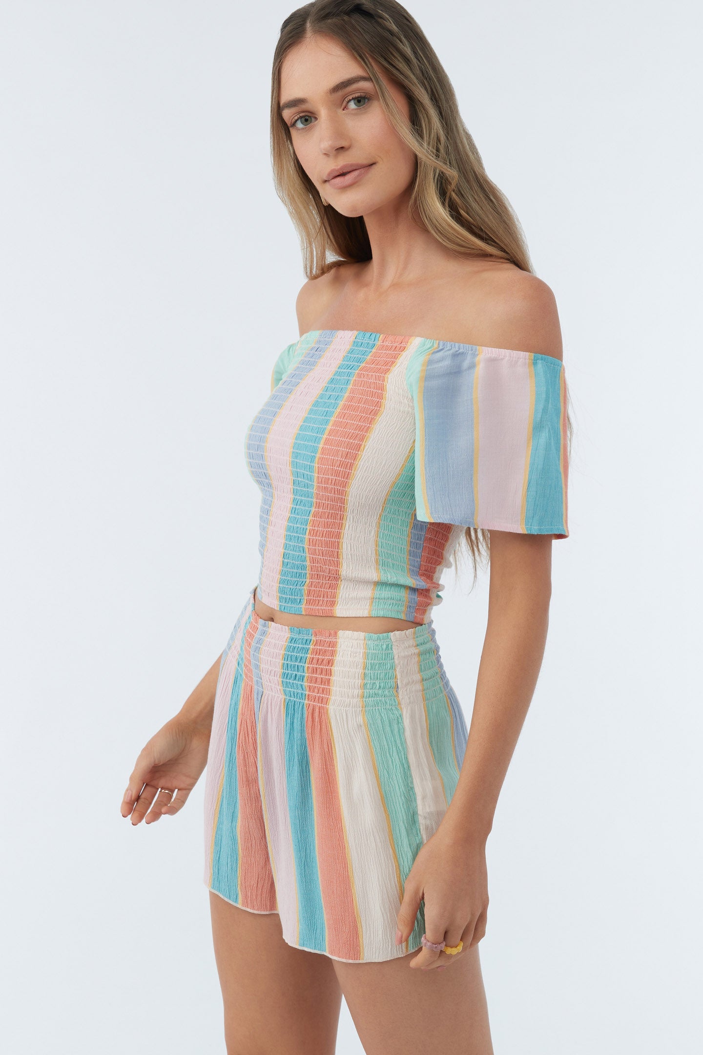 Treville Stripe Short - Coral