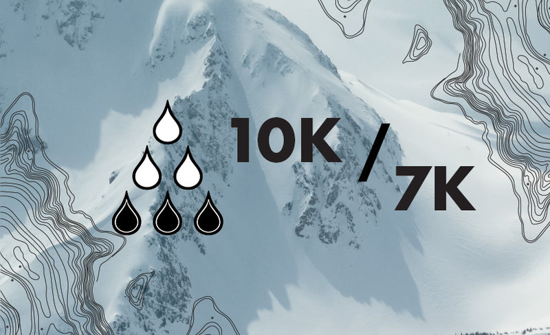 Indice d'imperméabilité à l'eau et respirabilitée de 10K / 7K