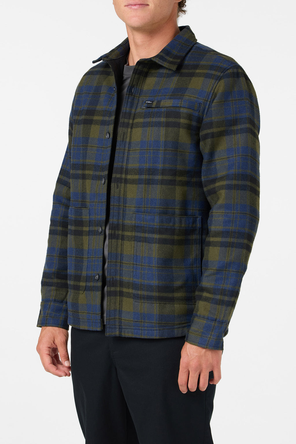 PLAID HIGH PILE LINED JACKET