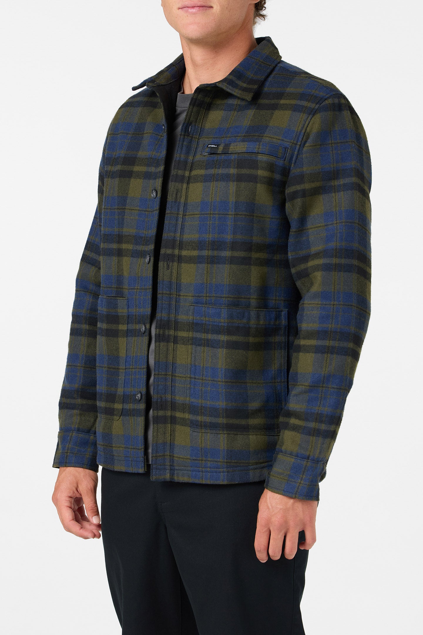 PLAID HIGH PILE LINED JACKET