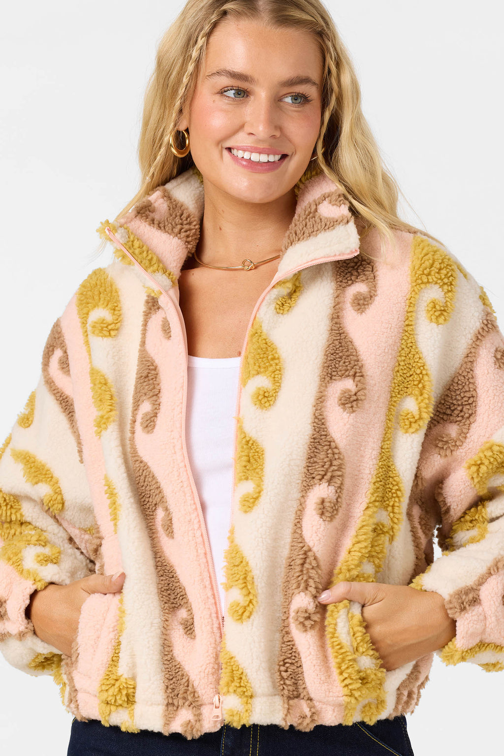 CORDIN JACQUARD SHERPA JACKET