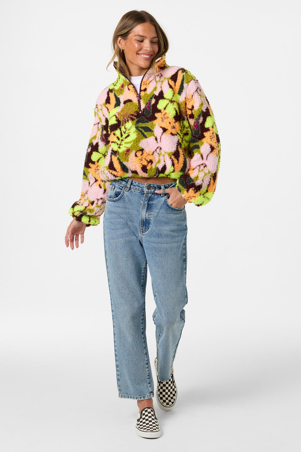 KACEY HIGH PILE 1/2 ZIP JACKET