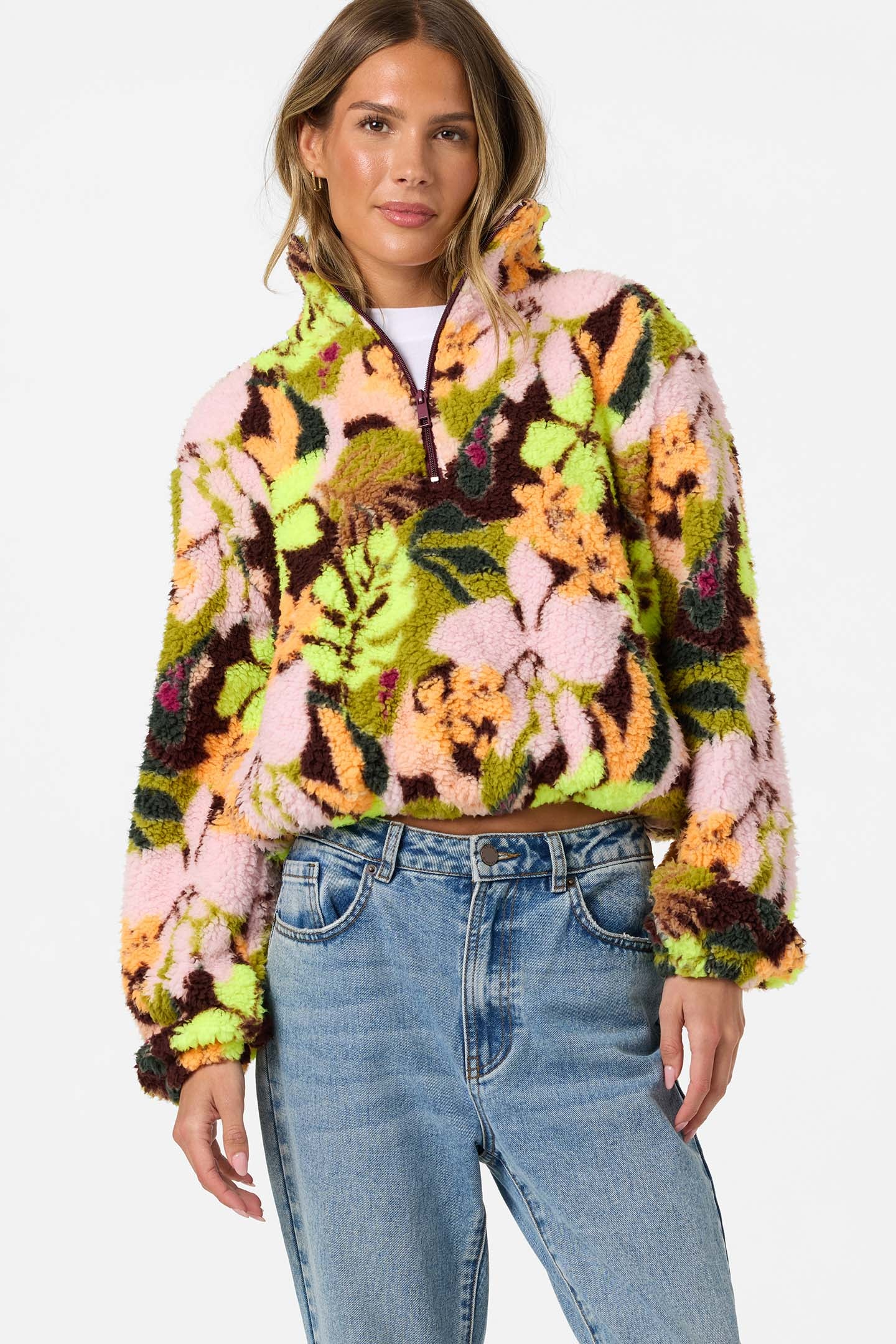 KACEY HIGH PILE 1/2 ZIP JACKET