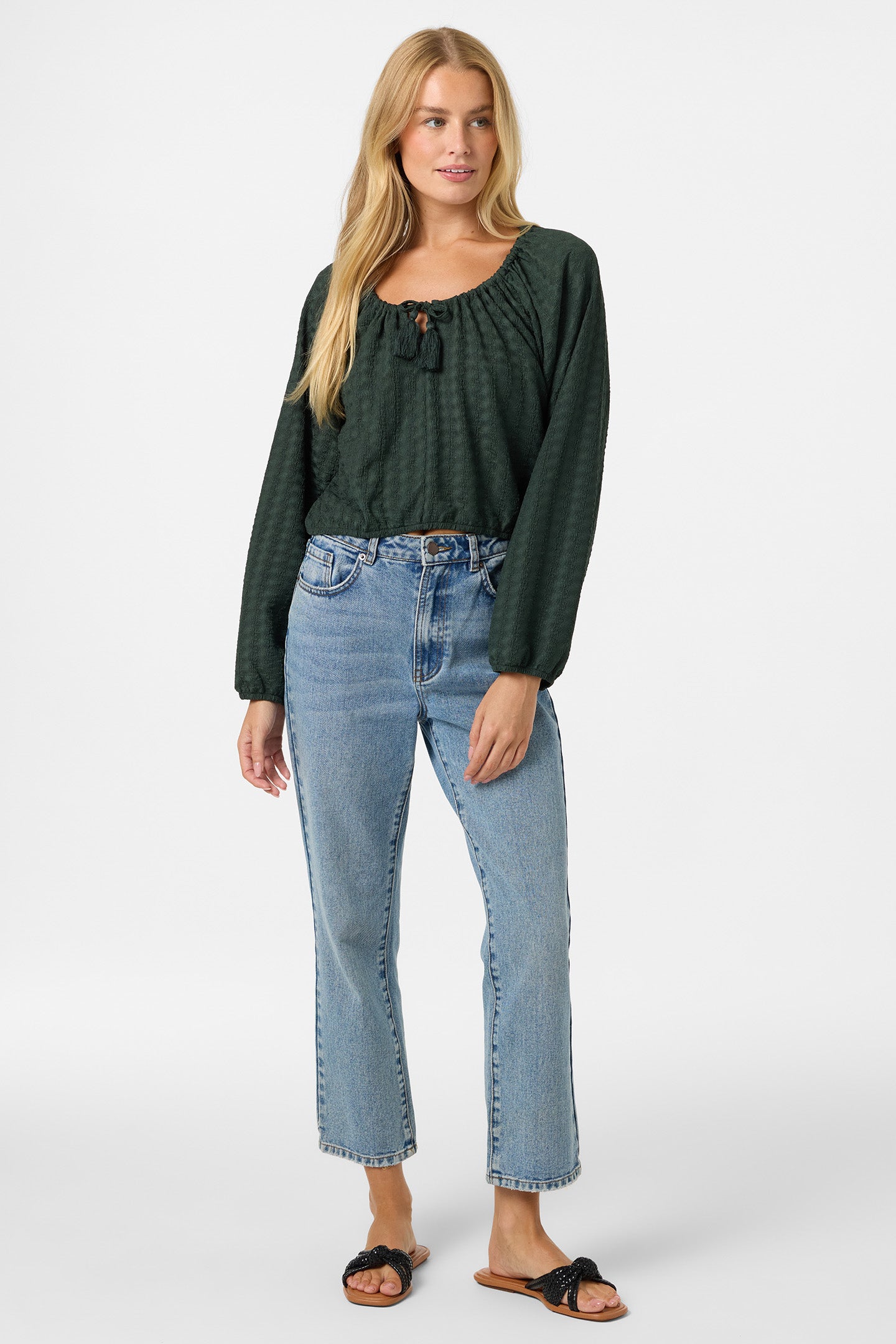CAMI KNIT LONG SLEEVE TOP