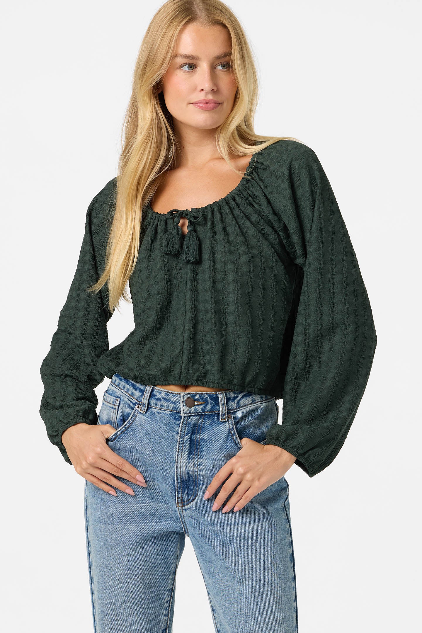 CAMI KNIT LONG SLEEVE TOP