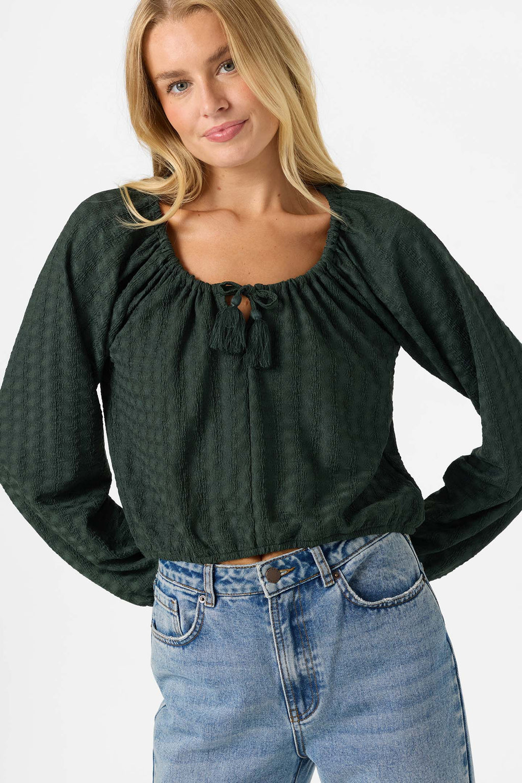 CAMI KNIT LONG SLEEVE TOP