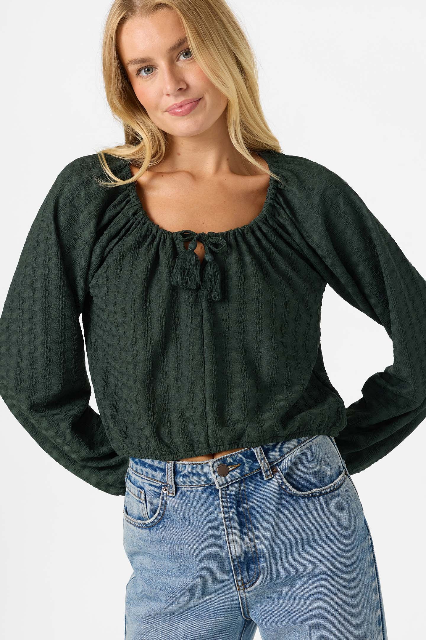CAMI KNIT LONG SLEEVE TOP