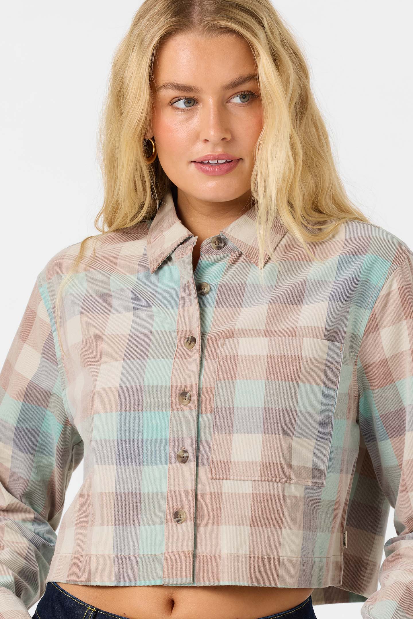 OG PIPPA CORD LS CROP SHIRT