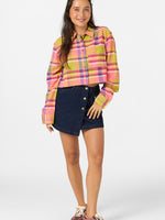 PIPPA FLANNEL CROP LS SHIRT