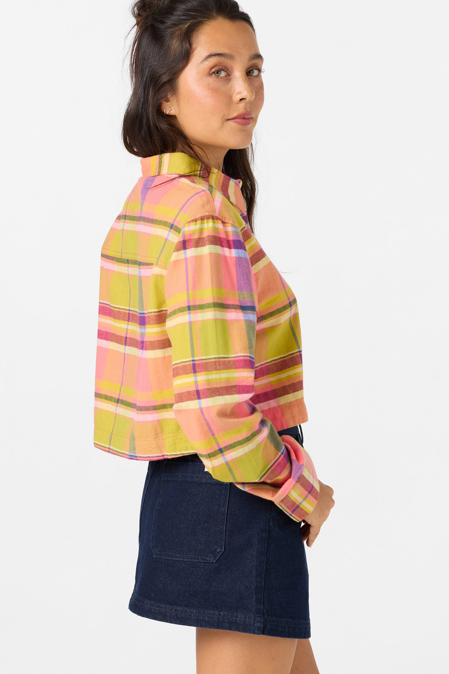 PIPPA FLANNEL CROP LS SHIRT