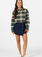 PIPPA FLANNEL CROP LS SHIRT