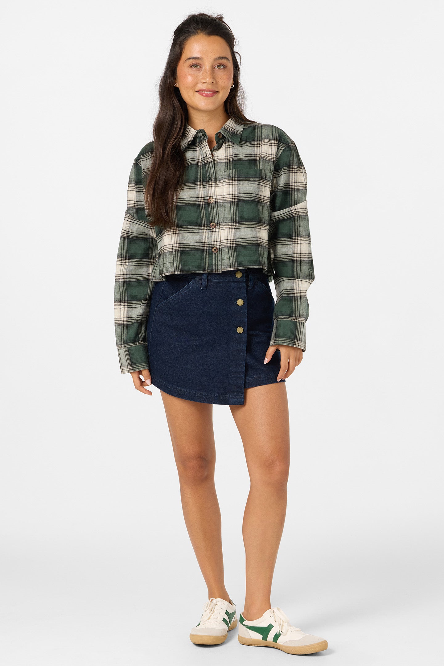 PIPPA FLANNEL CROP LS SHIRT