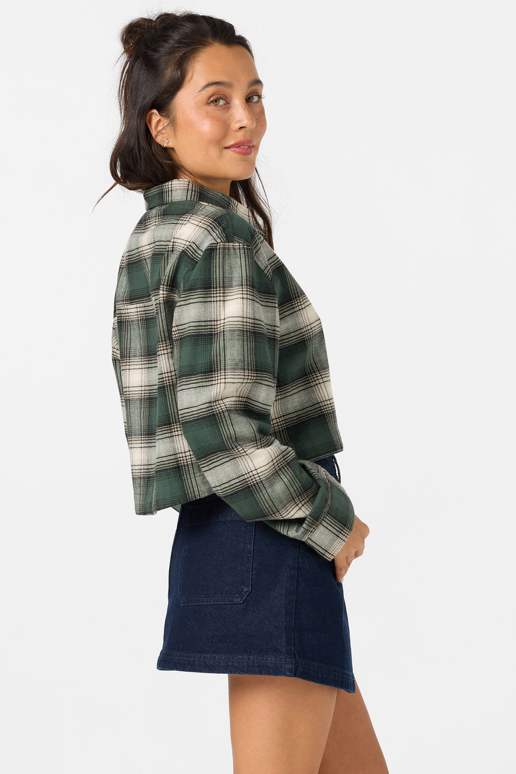 PIPPA FLANNEL CROP LS SHIRT