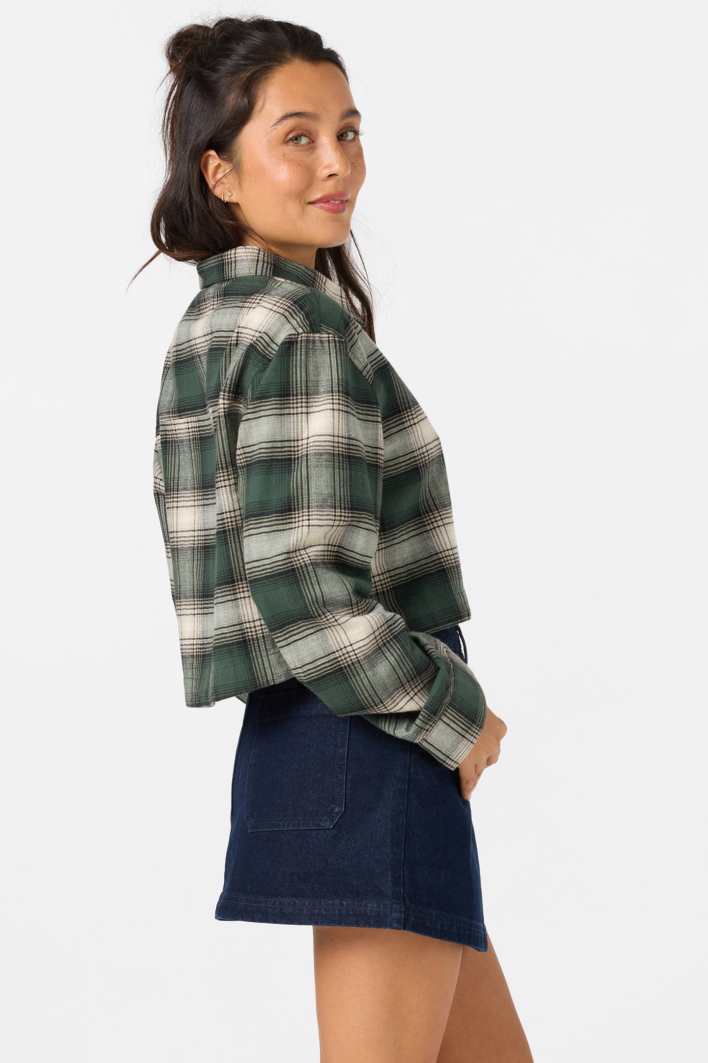 PIPPA FLANNEL CROP LS SHIRT